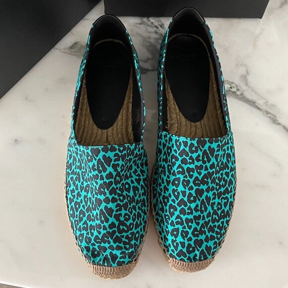 YSL Saint Laurent 605951 Men's Blue Fabric Olona Stampa Espadrille Shoes, 41, 44 - Picture 10 of 14